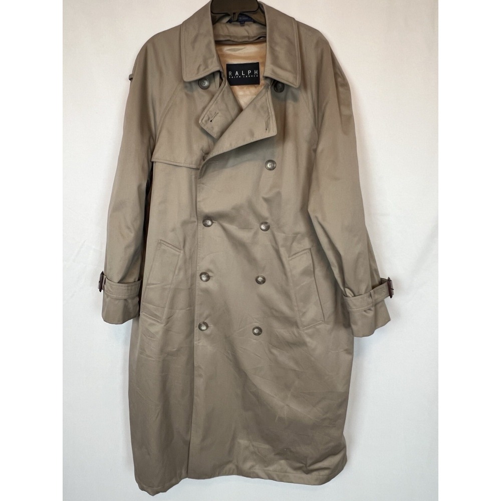 Ralph Ralph Lauren Men's  Lined Trench Coat Khaki 42R Long Sleeve